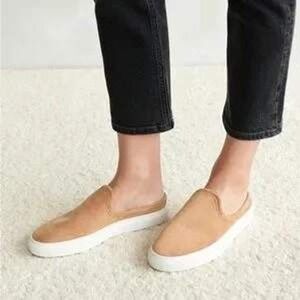 Jenni Kayne Tan Suede Slip On Mule Sneakers Size 37